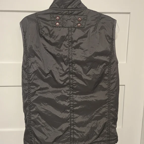 Dark Gray 100% Nylon Tactical Streetstyle Zip Up Vest with Pockets - Picture 5 of 6